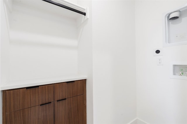 interior space featuring washer hookup, laundry area, and hookup for an electric dryer