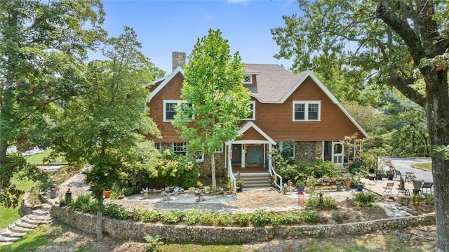 view of front of home with a patio