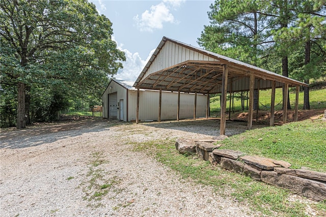 exterior space featuring a carport