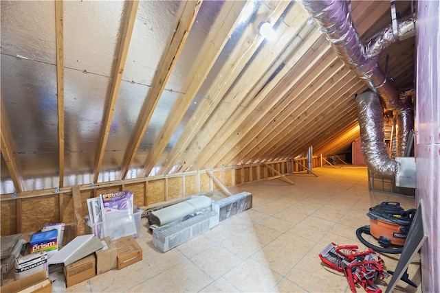 view of unfinished attic