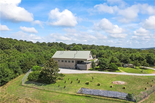 aerial view featuring a rural view