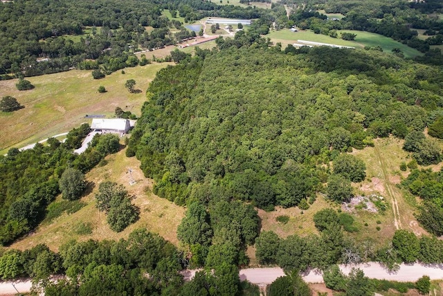drone / aerial view with a forest view
