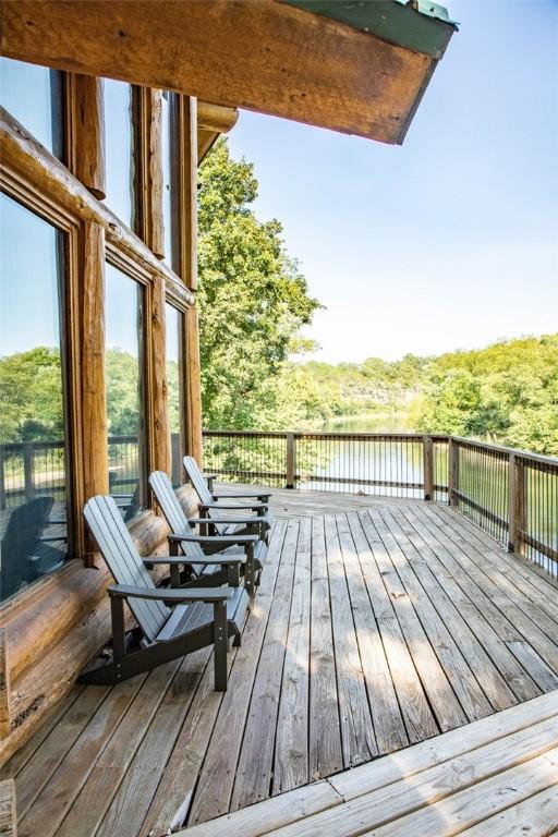 deck with a water view