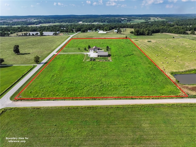 drone / aerial view with a rural view