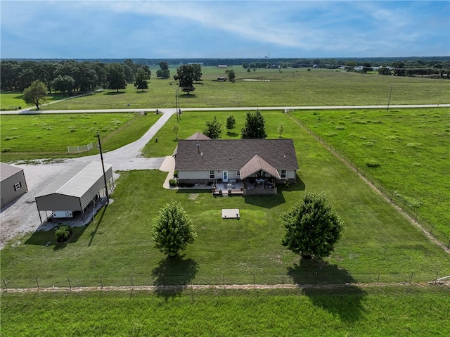 aerial view with a rural view