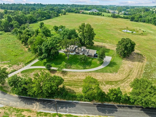 aerial view with a rural view