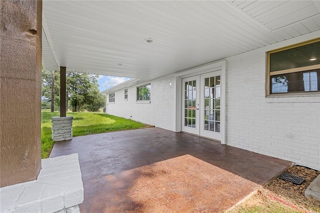 view of patio / terrace featuring french doors