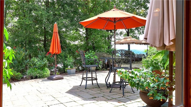 view of patio featuring outdoor dining space