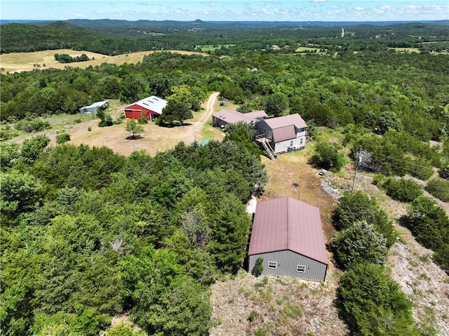 aerial view with a forest view