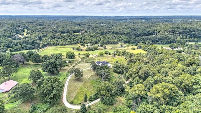 aerial view of a heavily wooded area