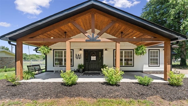 exterior space featuring covered porch