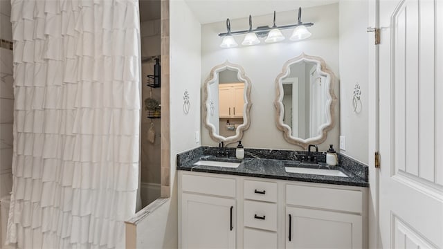 bathroom with double sink vanity