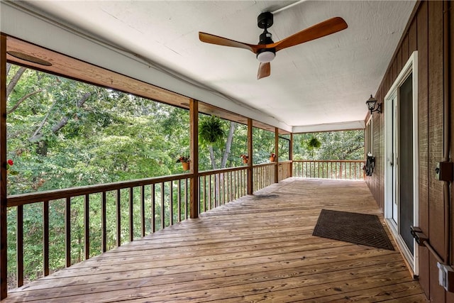 deck with ceiling fan