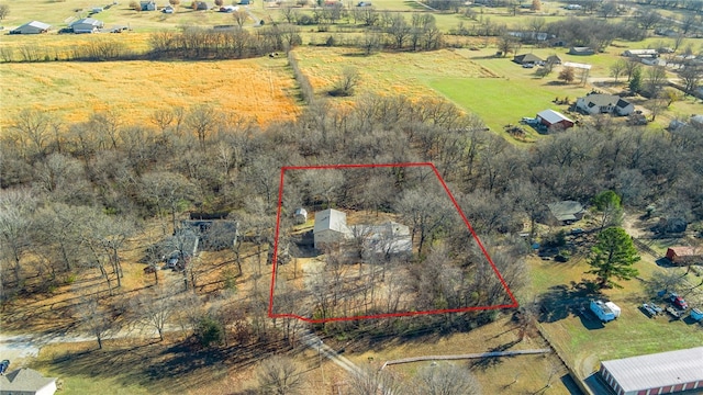aerial view with a rural view