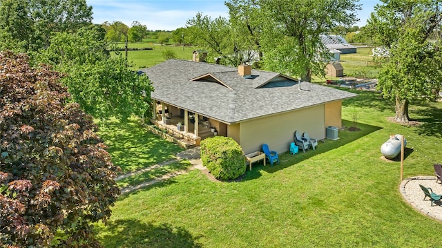 exterior space with a lawn