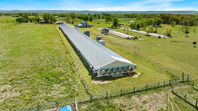 bird's eye view with a rural view