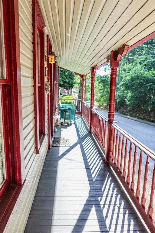 deck with a porch