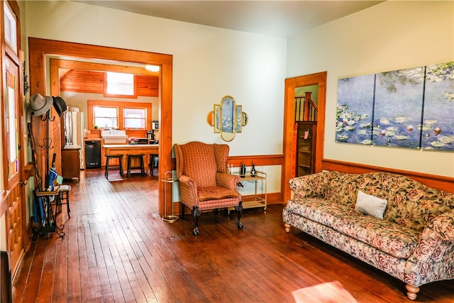 living room featuring wood-type flooring