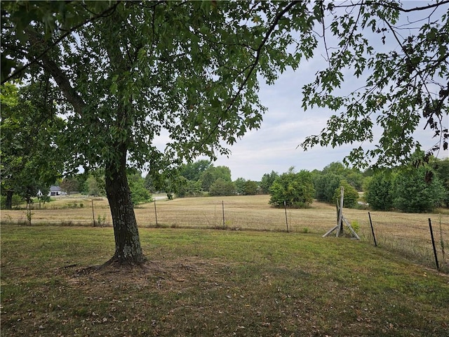 view of yard with a rural view