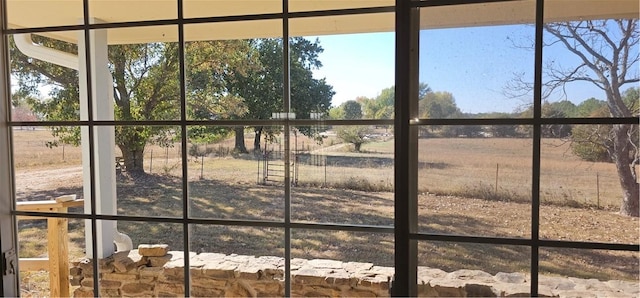 interior details with a rural view