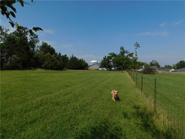 view of yard with a rural view