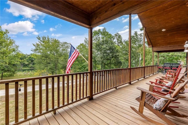 view of wooden deck