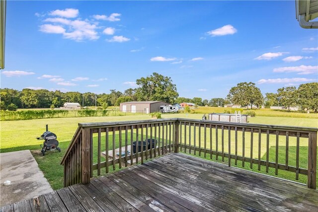 deck featuring a yard