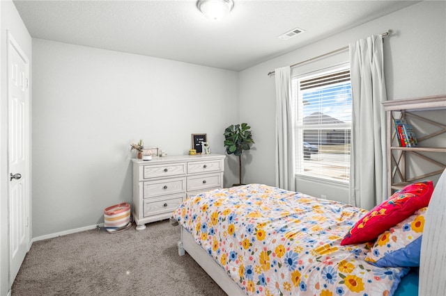 carpeted bedroom with multiple windows