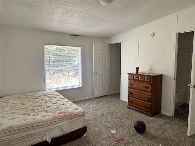 11121 Wolf Track Rd, Summers, AR 72769 - bedroom with a textured ceiling and carpet flooring