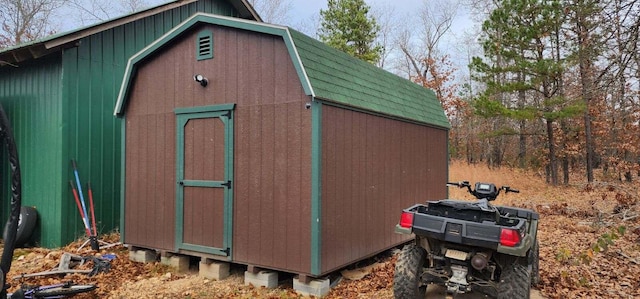 view of shed