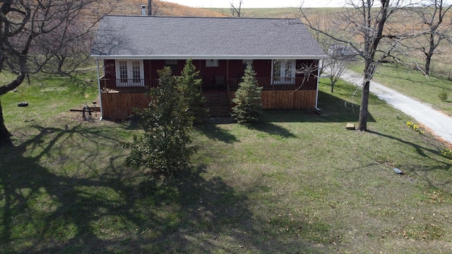 exterior space featuring a front lawn