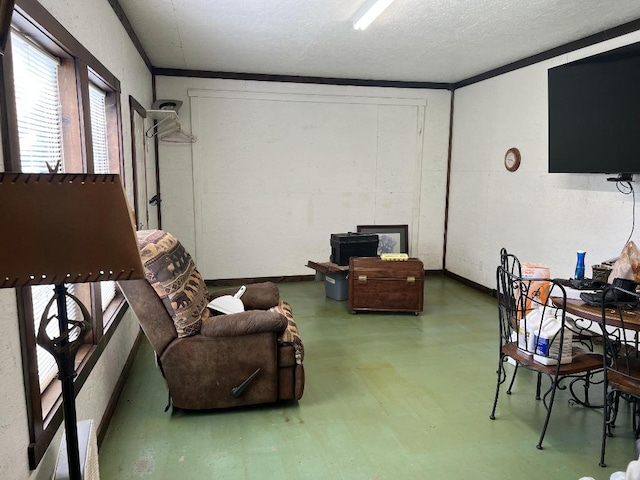 interior space featuring concrete floors