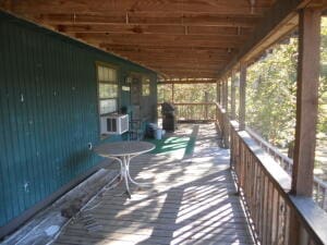 wooden deck with cooling unit