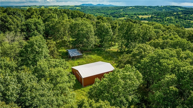 aerial view with a mountain view