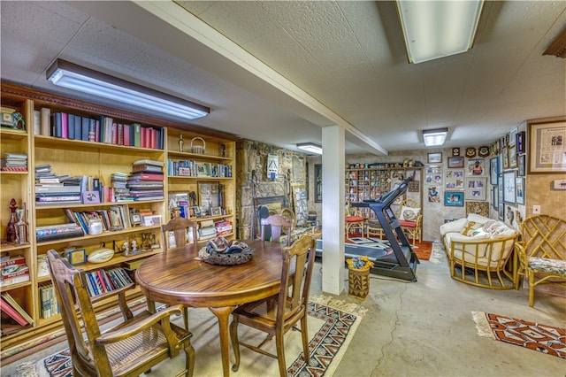 dining room featuring concrete floors