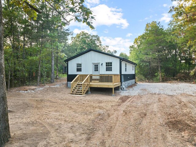 view of front of house with a deck