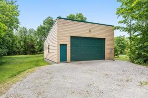 view of detached garage