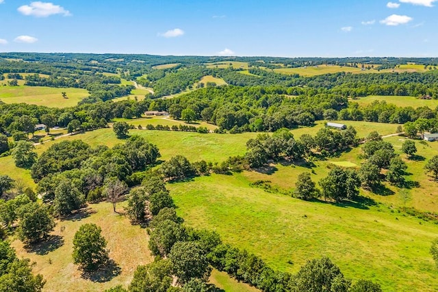 bird's eye view with a rural view