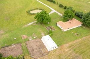 drone / aerial view with a rural view