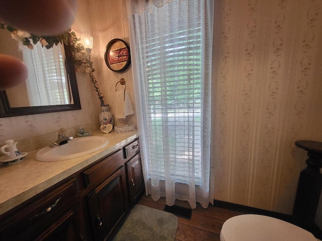 bathroom with vanity and toilet