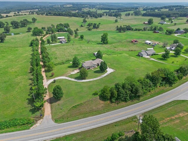 aerial view with a rural view