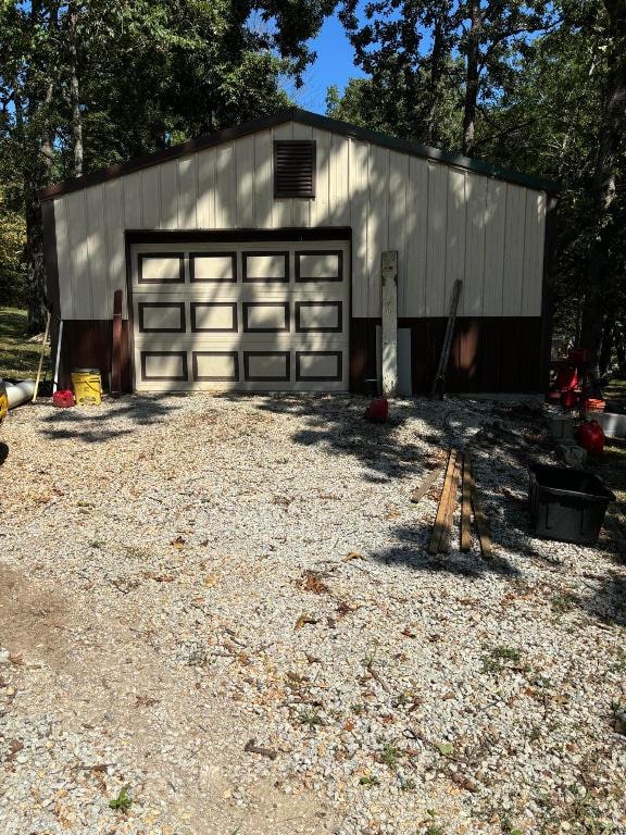 view of outdoor structure with a garage