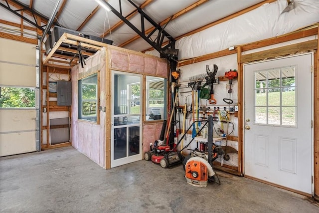 garage featuring electric panel