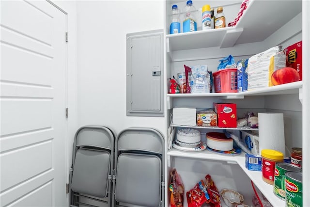 pantry featuring electric panel