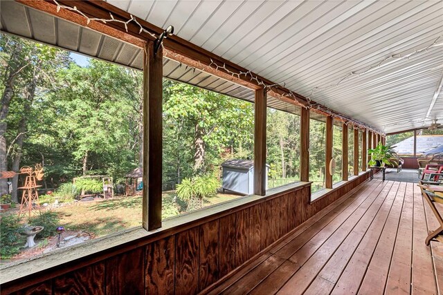 wooden deck featuring a porch