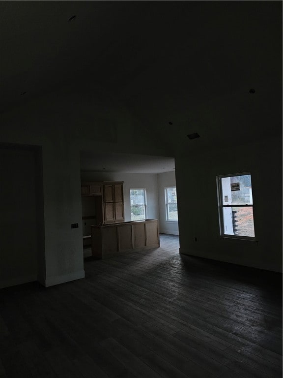 empty room with dark wood-type flooring