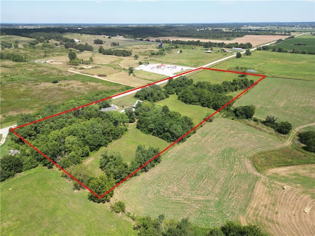 aerial view with a rural view