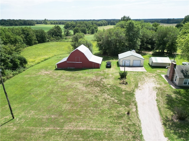 drone / aerial view featuring a rural view