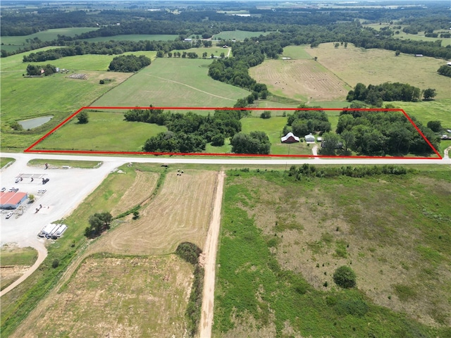 bird's eye view featuring a rural view