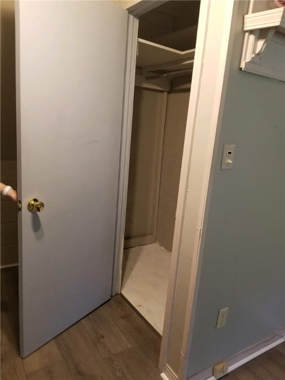 bathroom with wood finished floors